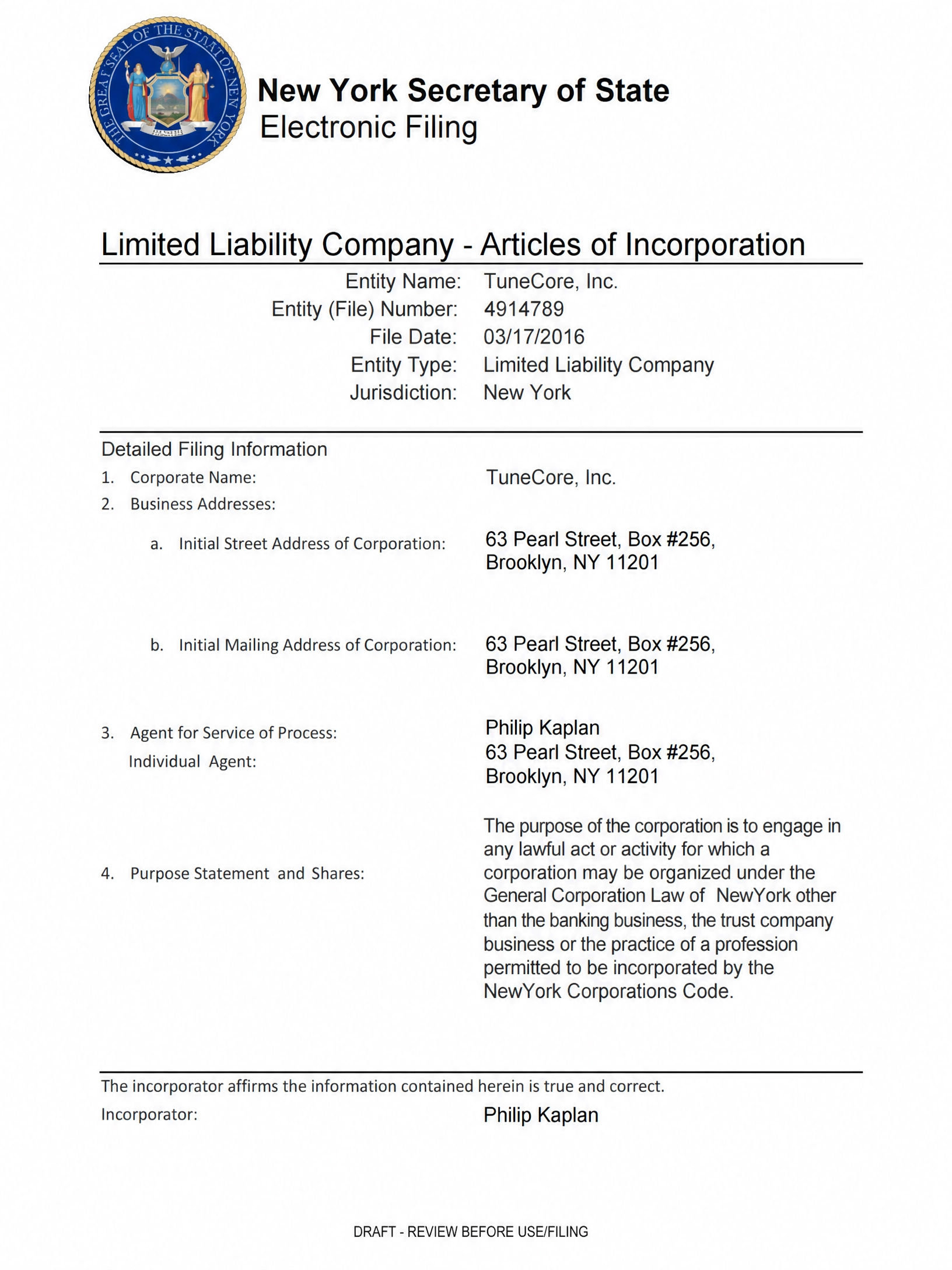 Authorization certificate document